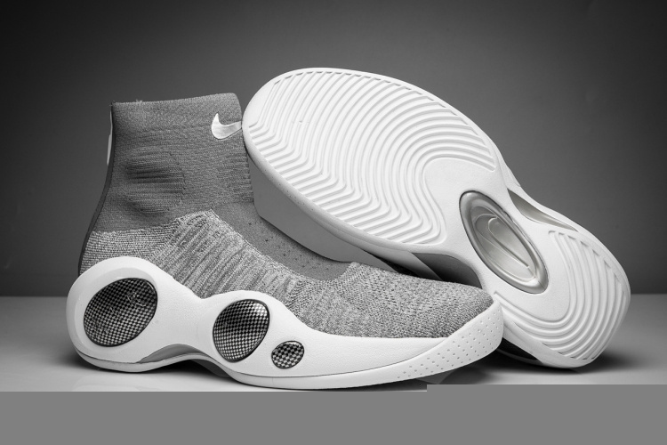 Nike Zoom Flight Bonafide Wolf Grey White Shoes - Click Image to Close