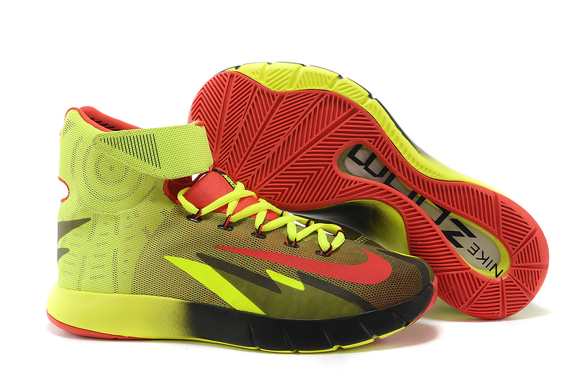 Nike Zoom HyperRev Kyrie Irving Fluorscent Red Black Basketball Shoes - Click Image to Close