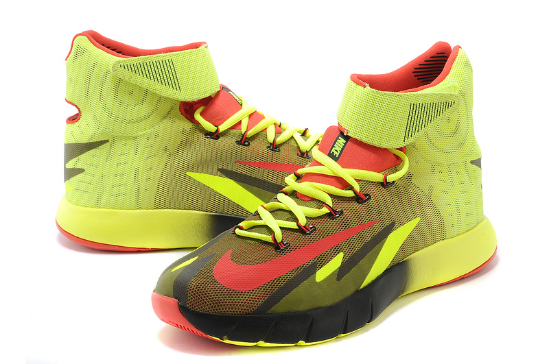 Nike Zoom HyperRev Kyrie Irving Fluorscent Red Black Basketball Shoes - Click Image to Close