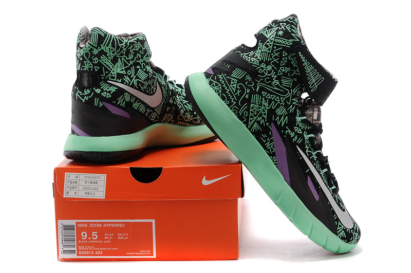 Nike Zoom HyperRev Kyrie Irving Green Black Purple Basketball Shoes - Click Image to Close