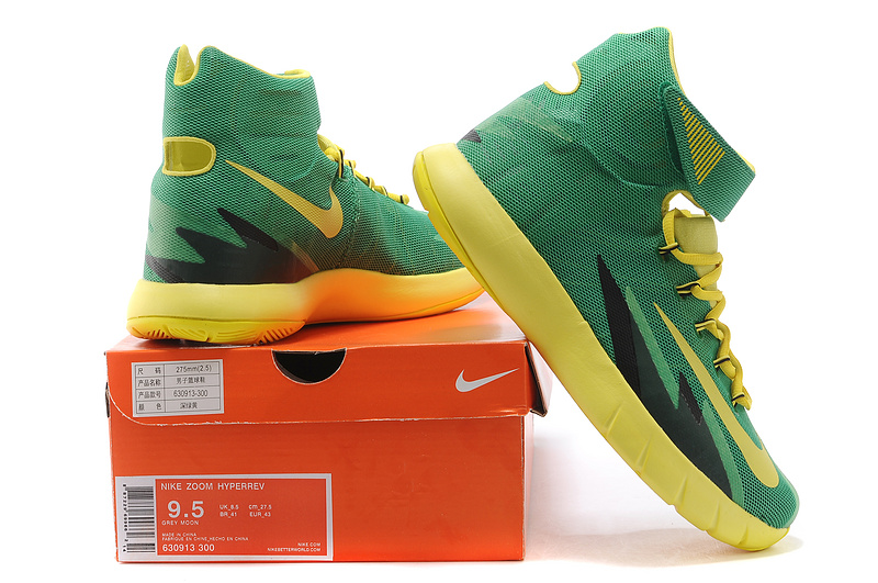 Nike Zoom HyperRev Kyrie Irving Green Yellow Black Basketball Shoes - Click Image to Close