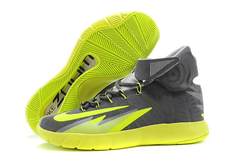 Nike Zoom HyperRev Kyrie Irving Grey Fluorscent Basketball Shoes - Click Image to Close