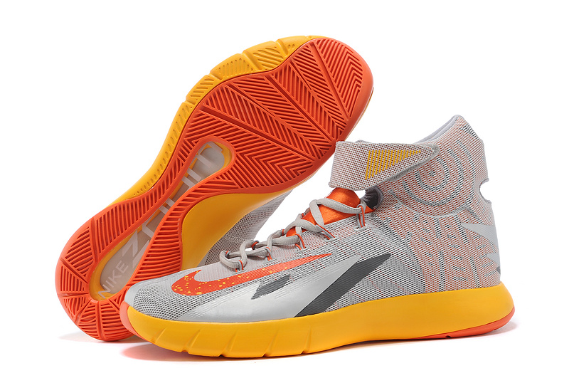 Nike Zoom HyperRev Kyrie Irving Grey Yellow Orange Basketball Shoes - Click Image to Close