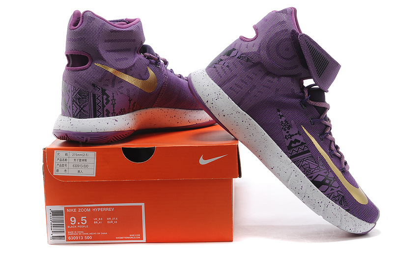Nike Zoom HyperRev Kyrie Irving Purple Gold Basketball Shoes - Click Image to Close