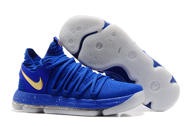 Nike Zoom KD 10 EP All Blue Gold Shoes