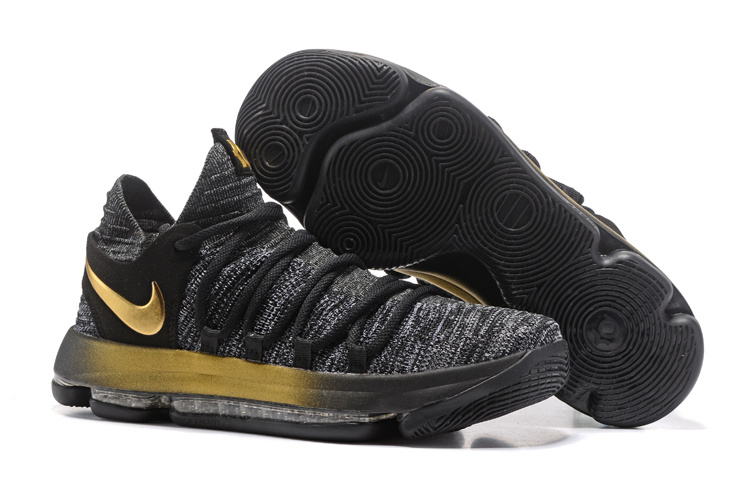 Nike Zoom KD 10 EP Black Gold Shoes - Click Image to Close