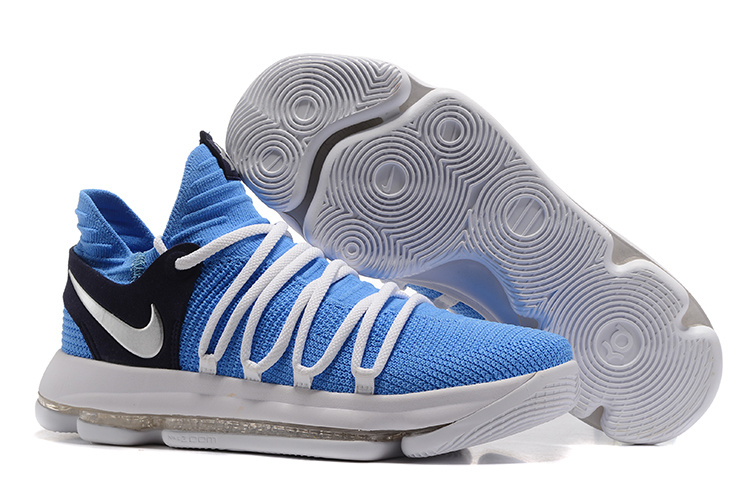 Nike Zoom KD 10 EP Blue White Black Shoes - Click Image to Close