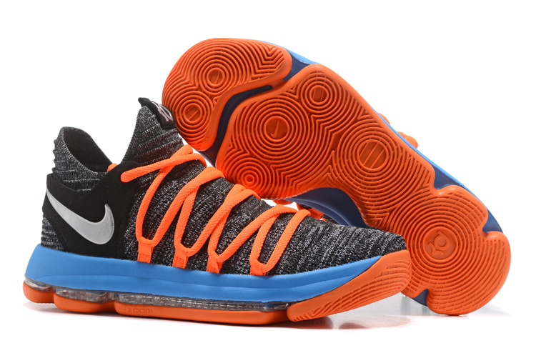 Nike Zoom KD 10 EP Grey Orange Blue Shoes