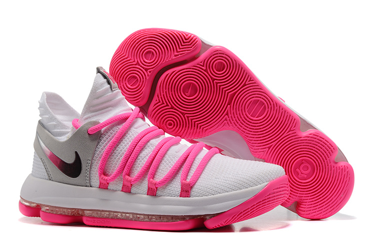 Nike Zoom KD 10 EP White Grey Pink Shoes - Click Image to Close