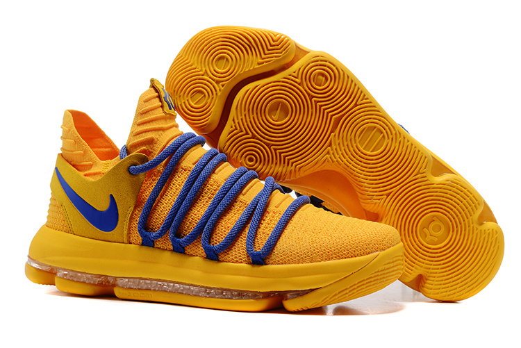 Nike Zoom KD 10 EP Yellow Blue Shoes - Click Image to Close