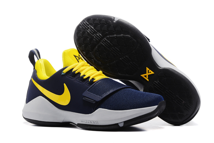 Nike Zoom PG 1 Deep Blue Yellow Shoes - Click Image to Close