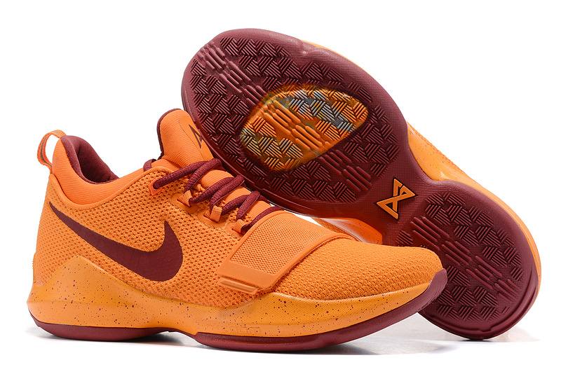 Nike Zoom PG 1 Orange Wine Red Shoes - Click Image to Close