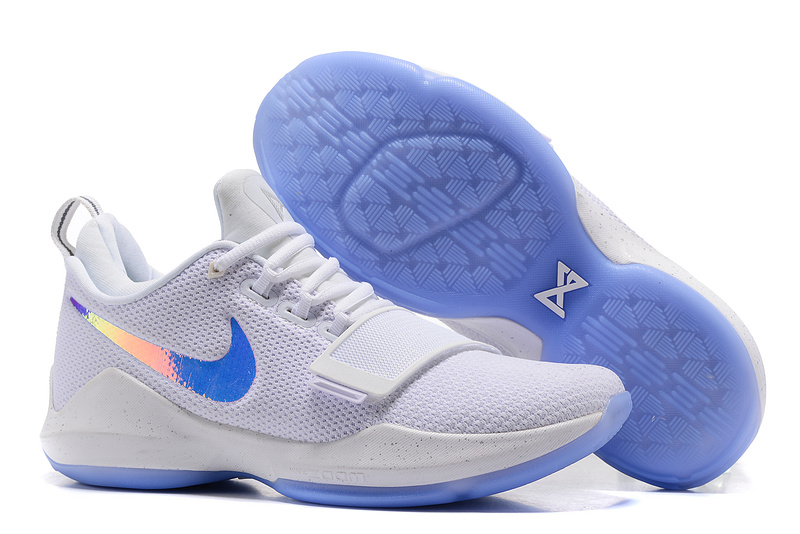 Nike Zoom PG 1 White Shine Blue Shoes - Click Image to Close