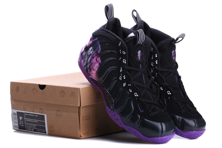 2014 Air Foamposite One Black Purple Shoes