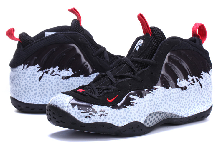 2014 Air Foamposite One Black White Shoes - Click Image to Close