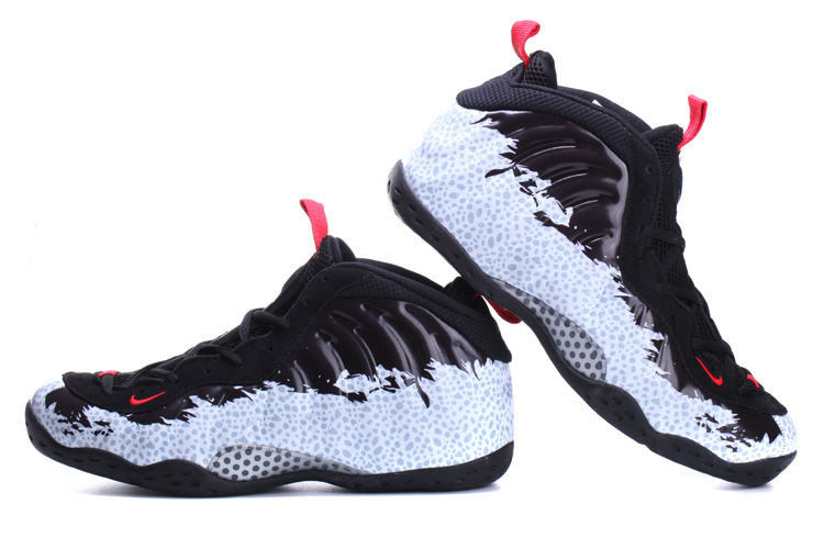 2014 Air Foamposite One Black White Shoes - Click Image to Close