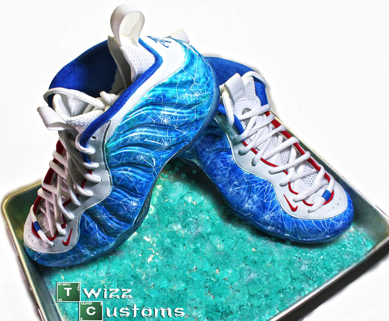 2014 Air Foamposite One Blue White Grey Shoes - Click Image to Close