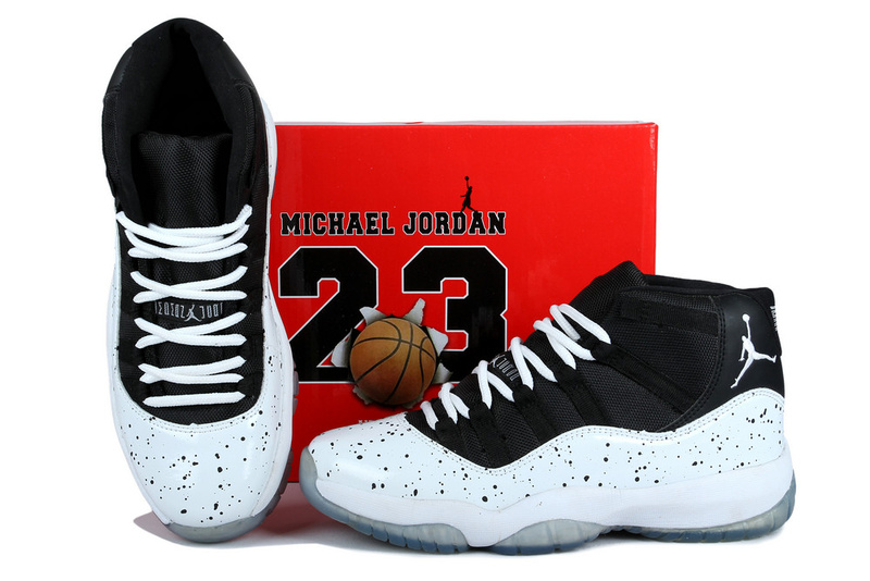 2014 Nike Air Jordan 11 Black White Shoes - Click Image to Close