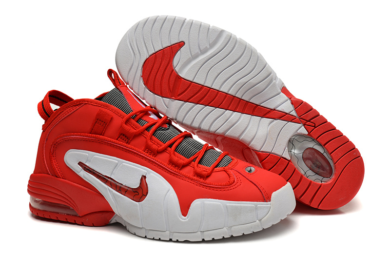 Nike Air Penny Red White Shoes - Click Image to Close