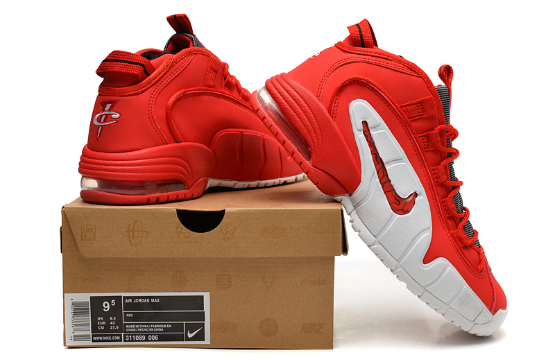 Nike Air Penny Red White Shoes - Click Image to Close