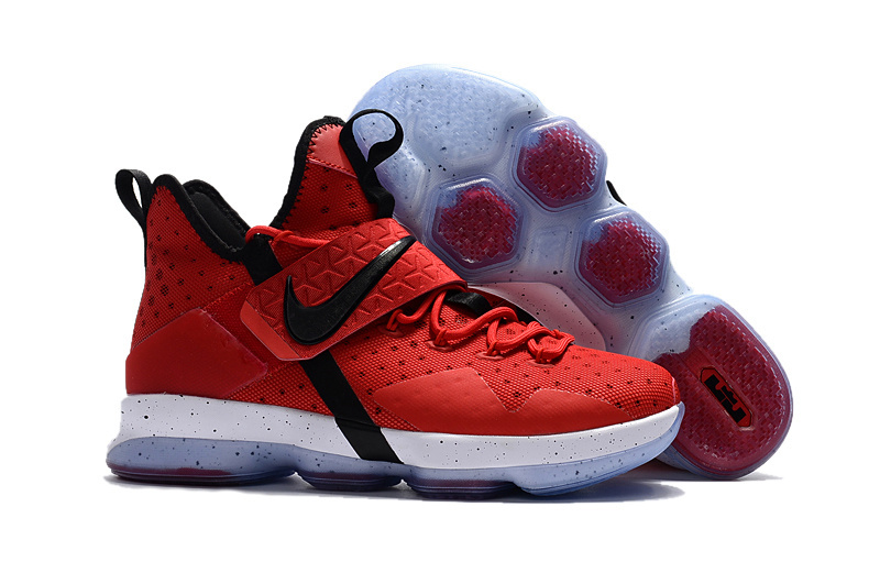 Official Nike LeBron 14 Red Black White Shoes - Click Image to Close