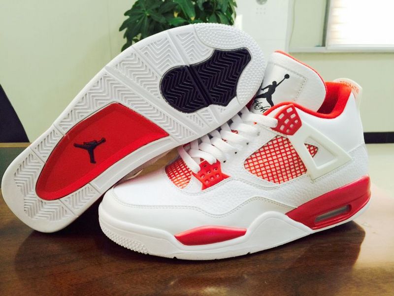 2015 Nike Air Jordan 4 Alternate 89 Melo White Red - Click Image to Close