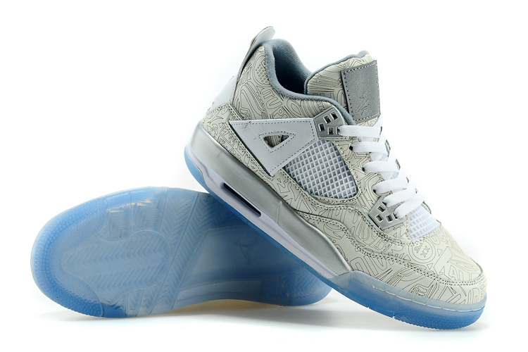 2015 Nike Air Jordan 4 Laser White Gold Blue - Click Image to Close