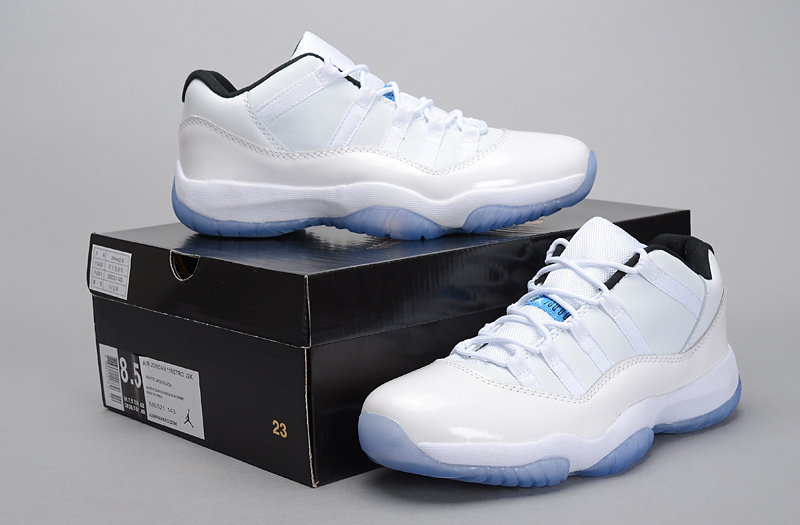 Nike Air Jordan 11 Low 2015 Legend White Blue Shoes - Click Image to Close