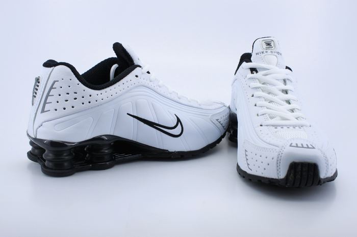 Original Nike Shox R4 White Black For Men - Click Image to Close