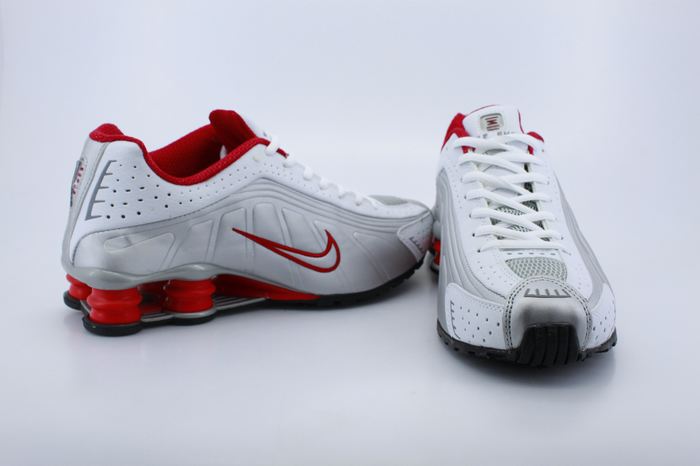 Original Nike Shox R4 White Red For Men - Click Image to Close