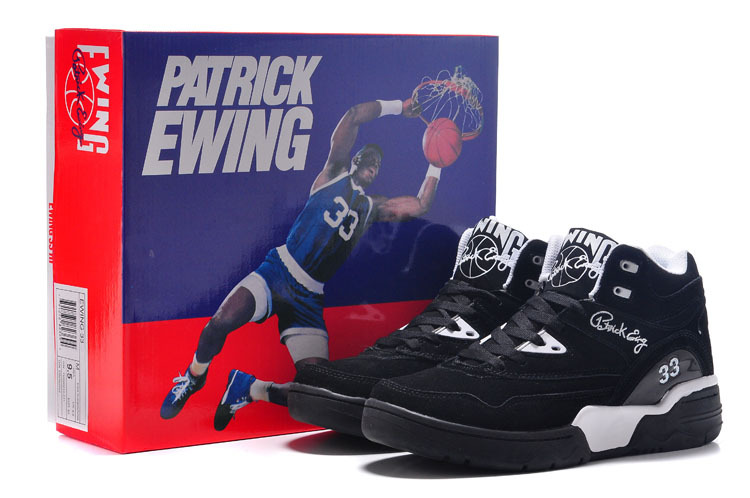 Patrick Ewing 33 Black White Basketball Shoes - Click Image to Close