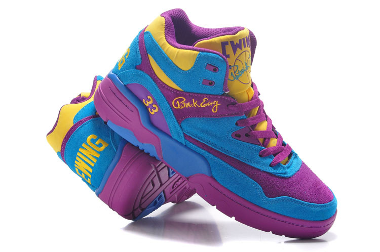 Patrick Ewing 33 Blue Purple Yellow Basketball Shoes