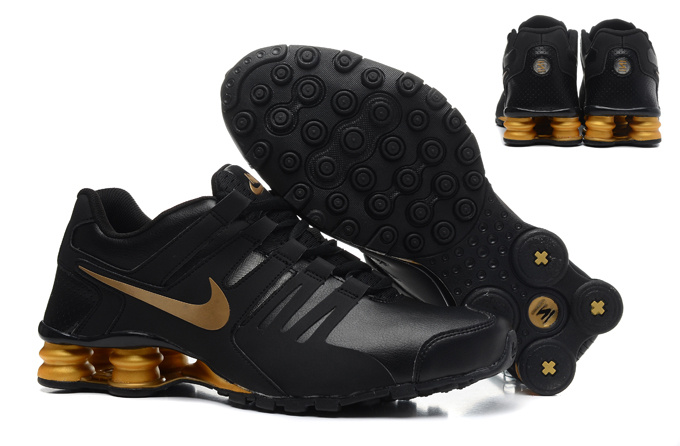 Real Men Nike Shox Current Black Gold - Click Image to Close