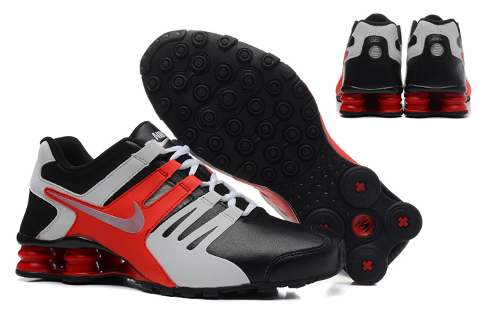 Real Men Nike Shox Current Black Grey Red - Click Image to Close