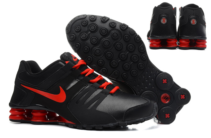 Real Men Nike Shox Current Black Red - Click Image to Close