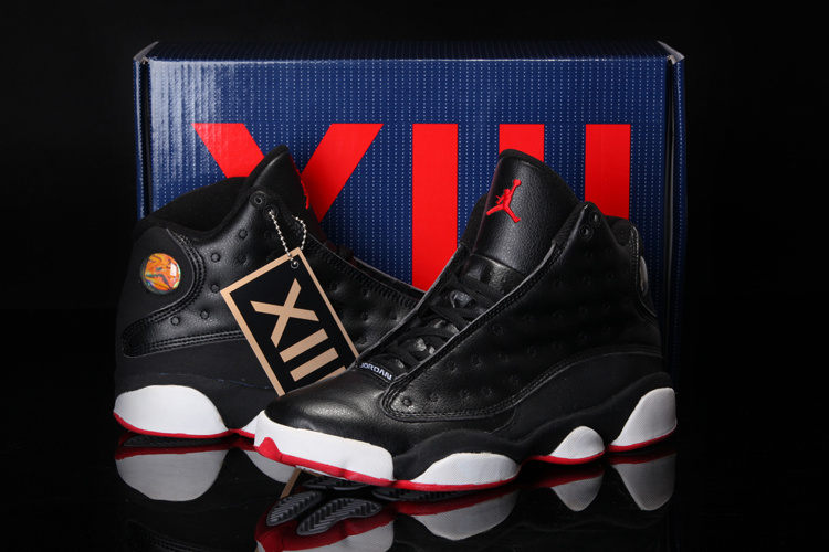 Real Nike Air Jordan 13 HardPack Retro Black Red White Shoes - Click Image to Close