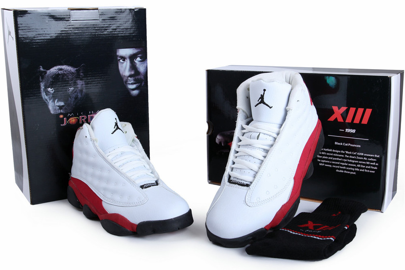 Real Nike Jordan 13 HardPack White Red Black Shoes