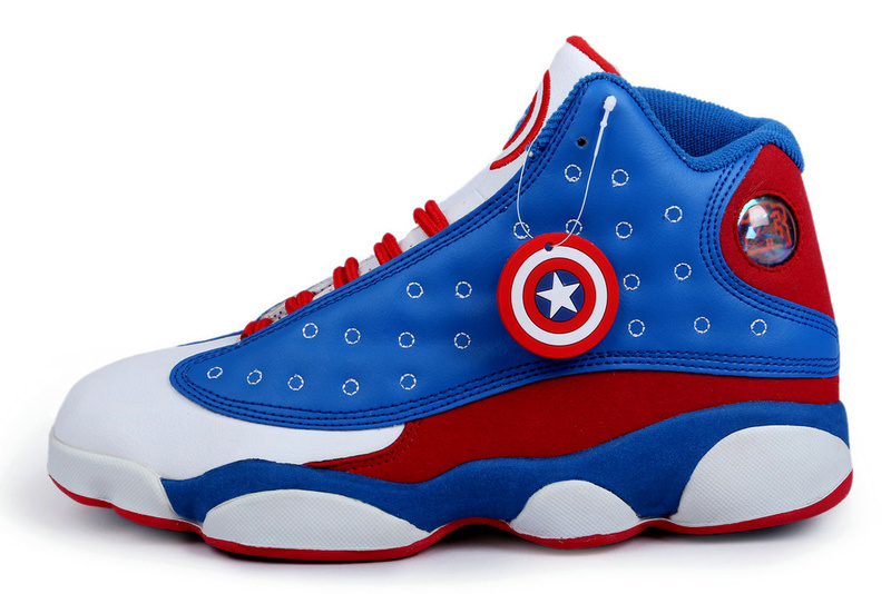 Real Nike Jordan 13 Retro Captain America Blue Red White Shoes