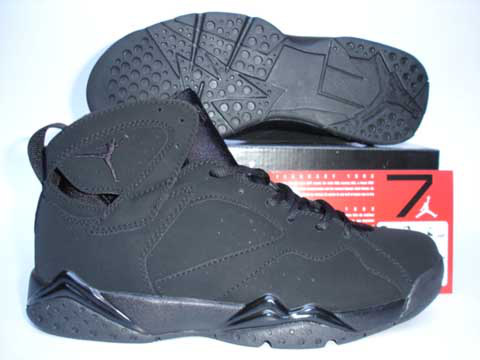 Real Nike Jordan 7 Retro All Black Shoes