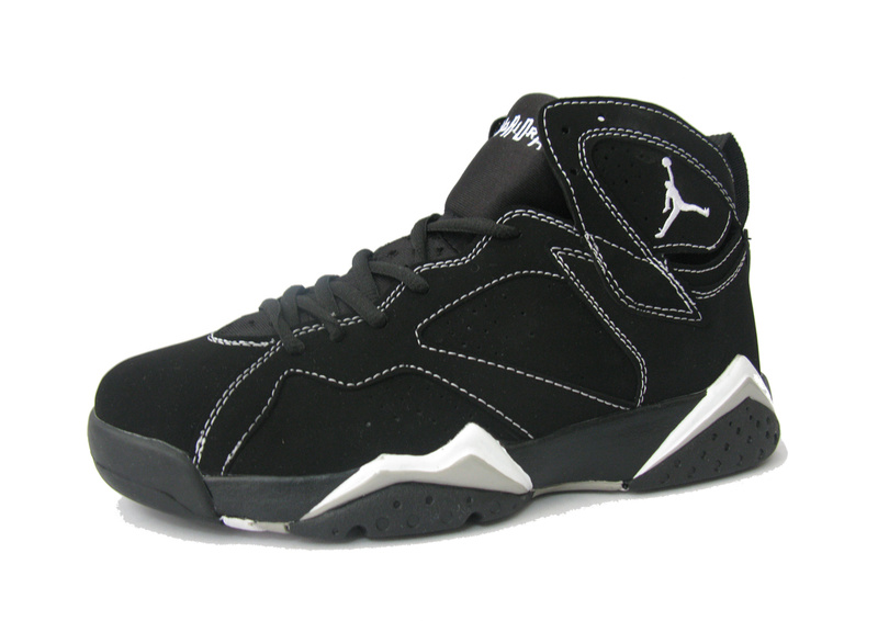 Real Nike Jordan 7 Retro Black White Shoes