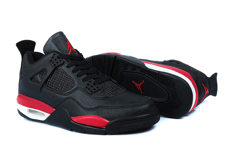 Retr Jordan 4 Temporal Rift by Color Black Red Shoes