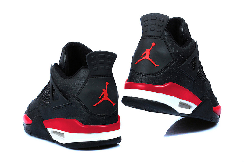Retr Jordan 4 Temporal Rift by Color Black Red Shoes - Click Image to Close