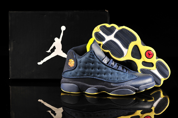 Retro Jordan 13 Blue Yellow Shoes - Click Image to Close