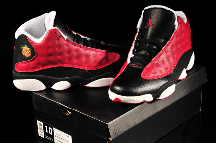 Retro Jordan 13 Red Black White Shoes - Click Image to Close