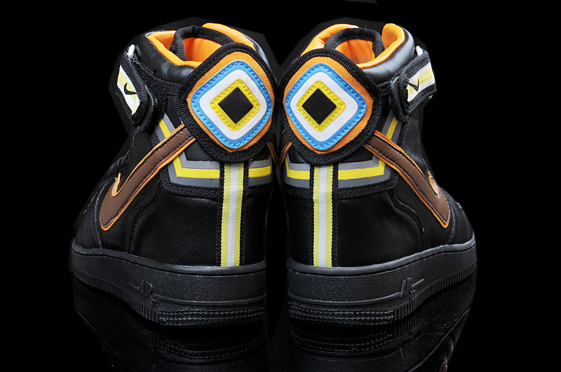Riccardo Tisci Nike R.T. Air Force 1 Black Yellow Shoes - Click Image to Close