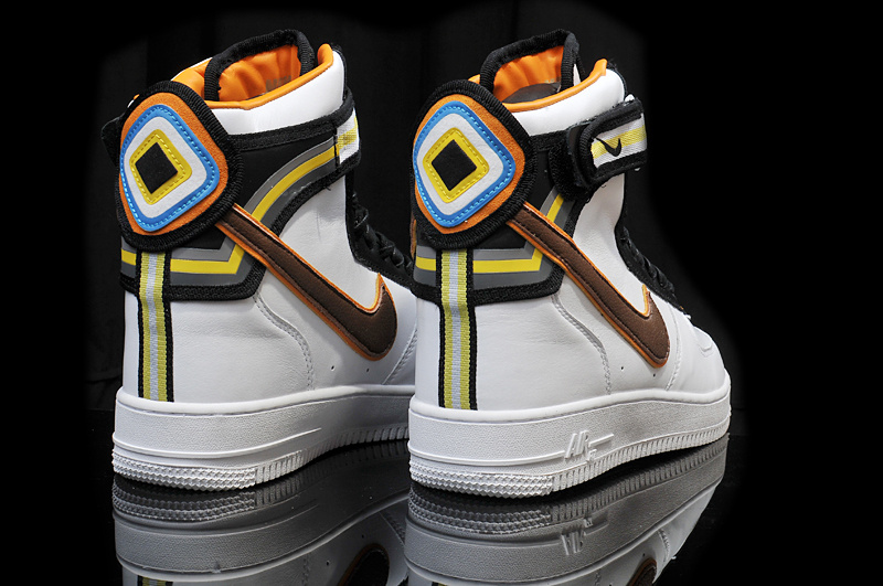 Riccardo Tisci Nike R.T. Air Force 1 White Black Yellow Shoes - Click Image to Close