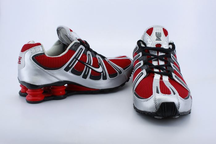 Silver Red Black Nike Shox Turb Shoes For Men