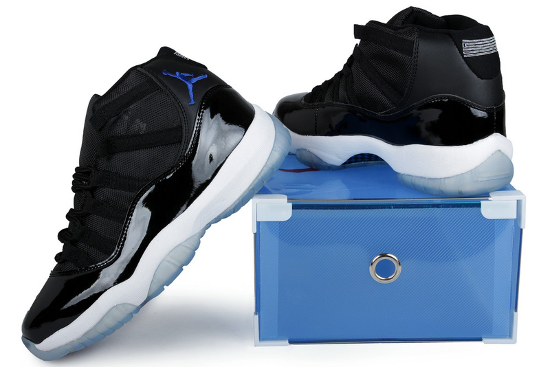 Nike Air Jordan 11 Black White Blue Crystal Transparent Package - Click Image to Close