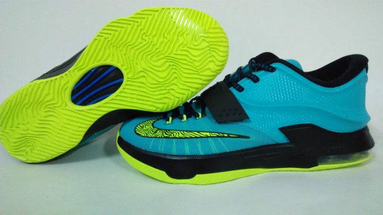 Women's Nike KD 7 Blue Black Fluorscent Green Shoes