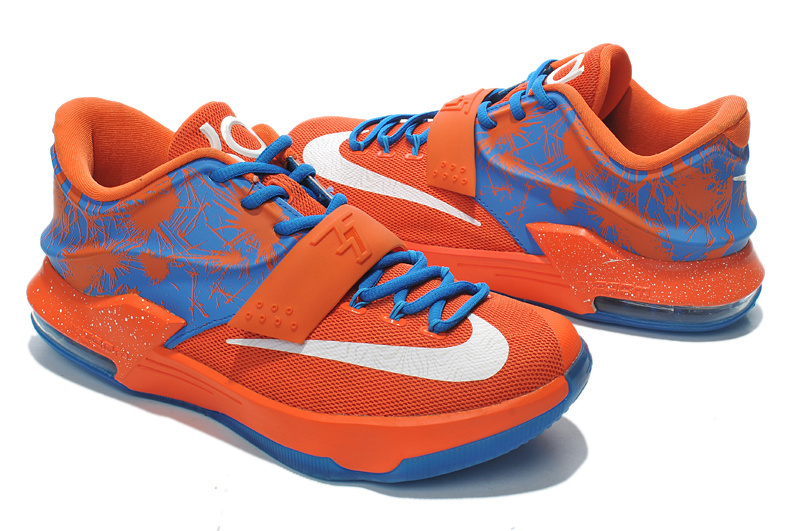 Women's Nike KD 7 Orange Blue White Shoes